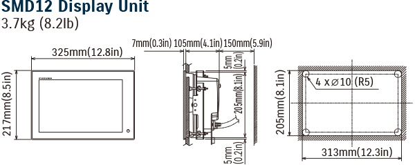 Diagram of SMD12 Display Unit